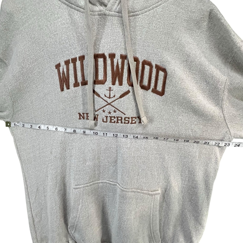 Basix America‎ Wildwood New Jersey Hoodie Sweatshirt XL Beige Beach Coastal NEW - Picture 4 of 13